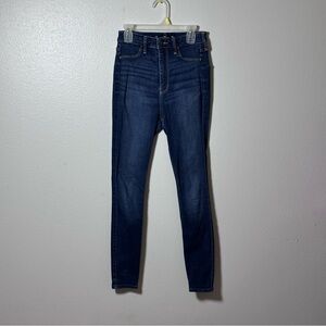 Hollister Women Blue Denim Advanced Stretch Ultra High Rise Jean Jegging size 3S